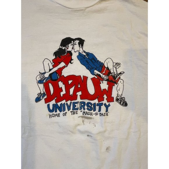 Vintage Rare Depauw University Mash n Dash Funny Tee Shirt - Picture 2 of 4